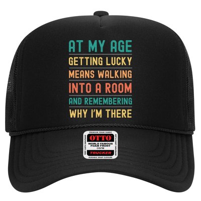 Senior Citizens Funny Saying At My Age Getting Lucky Jokes  Trucker Hat