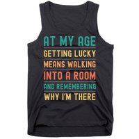 Senior Citizens Funny Saying At My Age Getting Lucky Jokes  Tank Top