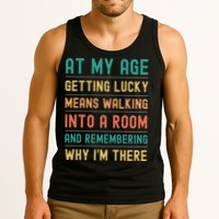Senior Citizens Funny Saying At My Age Getting Lucky Jokes  Tank Top