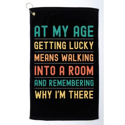 Senior Citizens Funny Saying At My Age Getting Lucky Jokes  Golf Towel