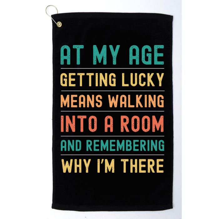 Senior Citizens Funny Saying At My Age Getting Lucky Jokes  Golf Towel