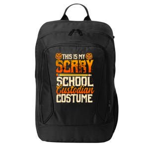 School Custodian Funny Gift Halloween Funny Janitor Custodial Great Gift City Backpack