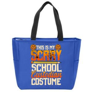 School Custodian Funny Gift Halloween Funny Janitor Custodial Great Gift Zip Tote Bag