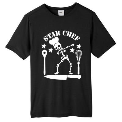 Star Chef Funny Dabbing Skeleton With Chefs Hat Funny Gift Tall Fusion ChromaSoft Performance T-Shirt