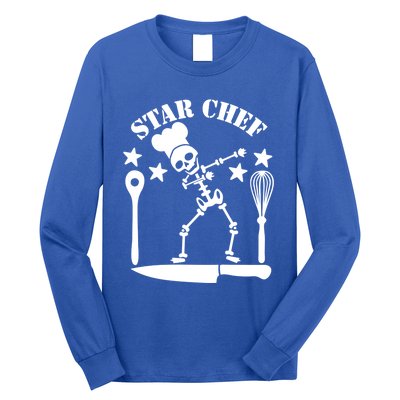 Star Chef Funny Dabbing Skeleton With Chefs Hat Funny Gift Long Sleeve Shirt