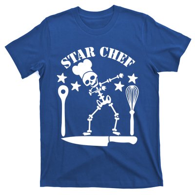 Star Chef Funny Dabbing Skeleton With Chefs Hat Funny Gift T-Shirt