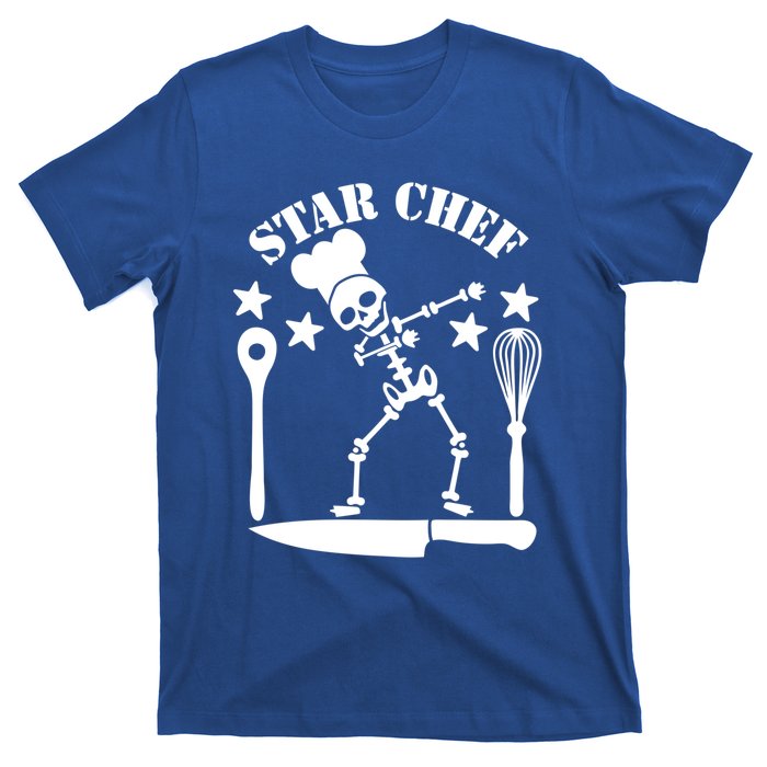 Star Chef Funny Dabbing Skeleton With Chefs Hat Funny Gift T-Shirt