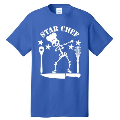 Star Chef Funny Dabbing Skeleton With Chefs Hat Funny Gift Tall T-Shirt