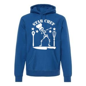 Star Chef Funny Dabbing Skeleton With Chefs Hat Funny Gift Premium Hoodie