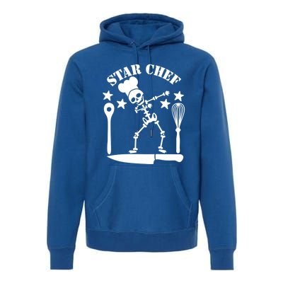 Star Chef Funny Dabbing Skeleton With Chefs Hat Funny Gift Premium Hoodie