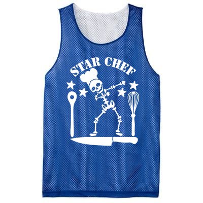 Star Chef Funny Dabbing Skeleton With Chefs Hat Funny Gift Mesh Reversible Basketball Jersey Tank