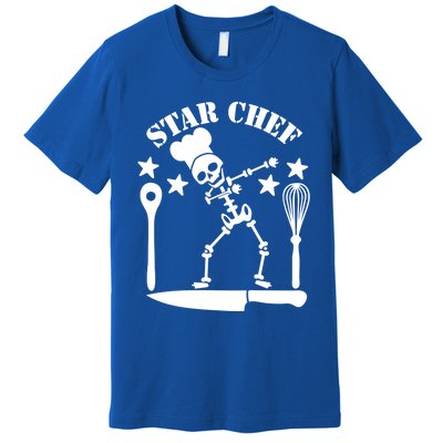 Star Chef Funny Dabbing Skeleton With Chefs Hat Funny Gift Premium T-Shirt