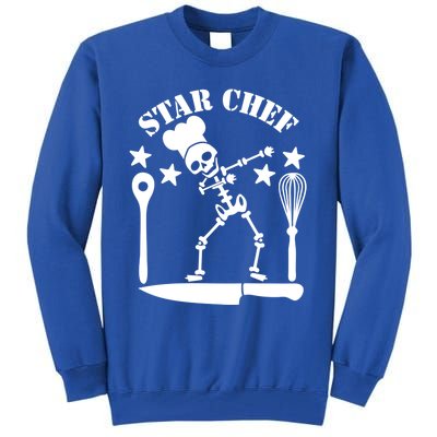 Star Chef Funny Dabbing Skeleton With Chefs Hat Funny Gift Tall Sweatshirt