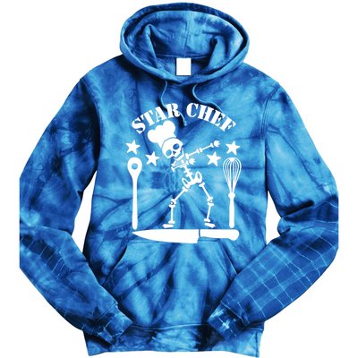 Star Chef Funny Dabbing Skeleton With Chefs Hat Funny Gift Tie Dye Hoodie