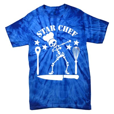 Star Chef Funny Dabbing Skeleton With Chefs Hat Funny Gift Tie-Dye T-Shirt