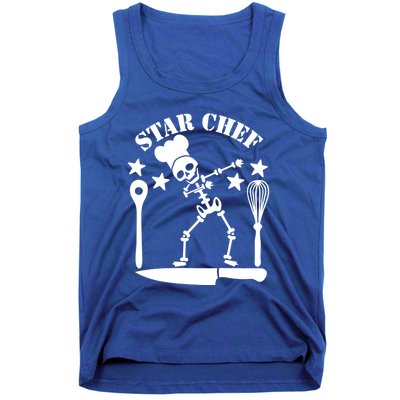 Star Chef Funny Dabbing Skeleton With Chefs Hat Funny Gift Tank Top