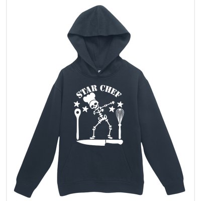 Star Chef Funny Dabbing Skeleton With Chefs Hat Funny Gift Urban Pullover Hoodie