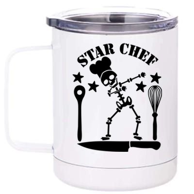 Star Chef Funny Dabbing Skeleton With Chefs Hat Funny Gift 12 oz Stainless Steel Tumbler Cup