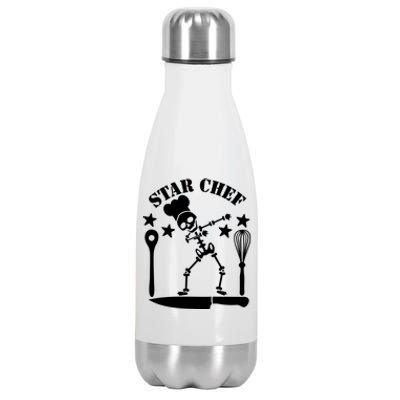 Star Chef Funny Dabbing Skeleton With Chefs Hat Funny Gift Stainless Steel Insulated Water Bottle