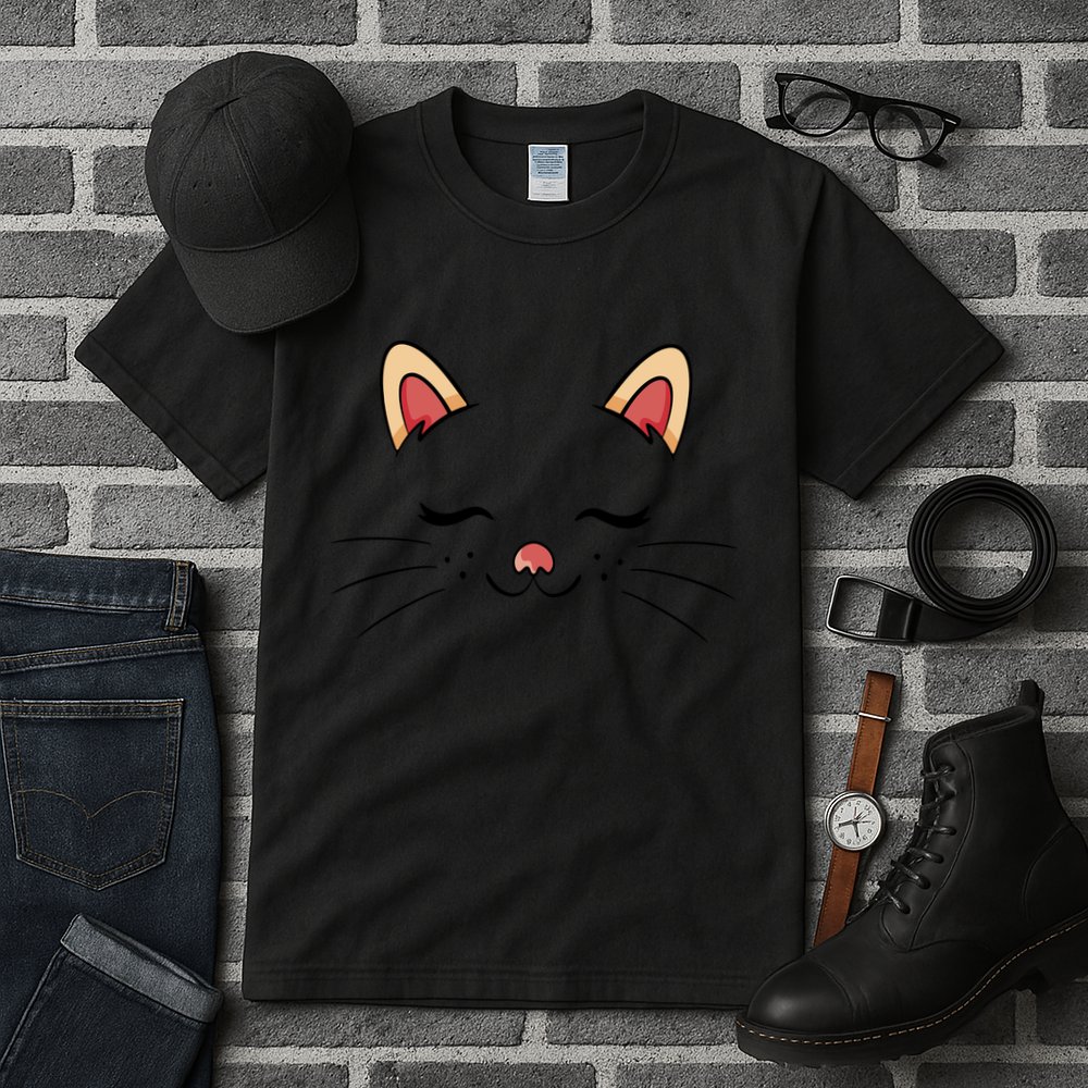 Sleeping Cat Face Tall T-Shirt