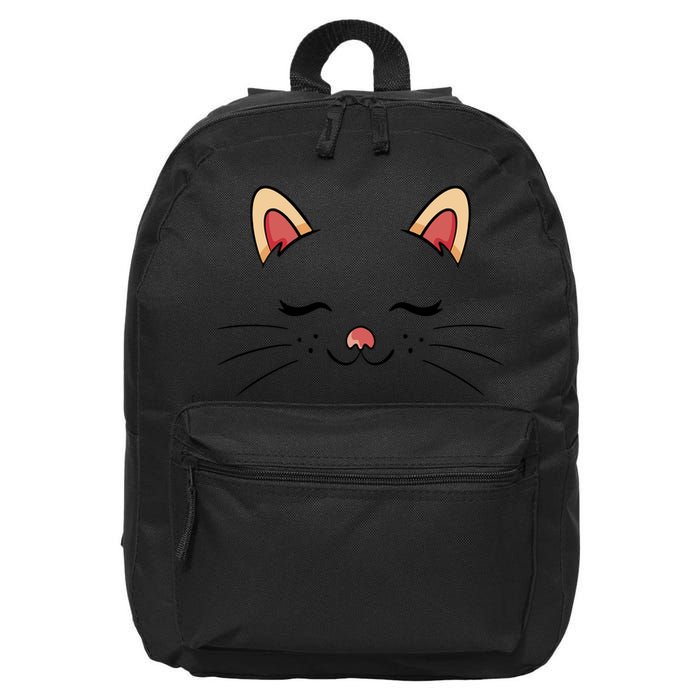 Sleeping Cat Face 16 in Basic Backpack