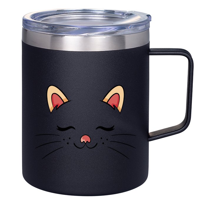 Sleeping Cat Face 12oz Stainless Steel Coffee Mug