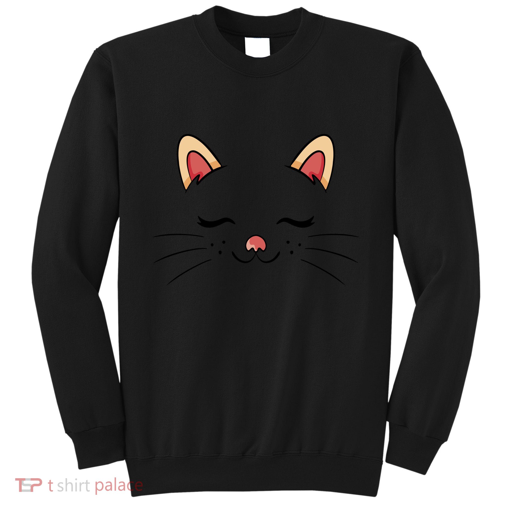 Sleeping Cat Face Tall Sweatshirt