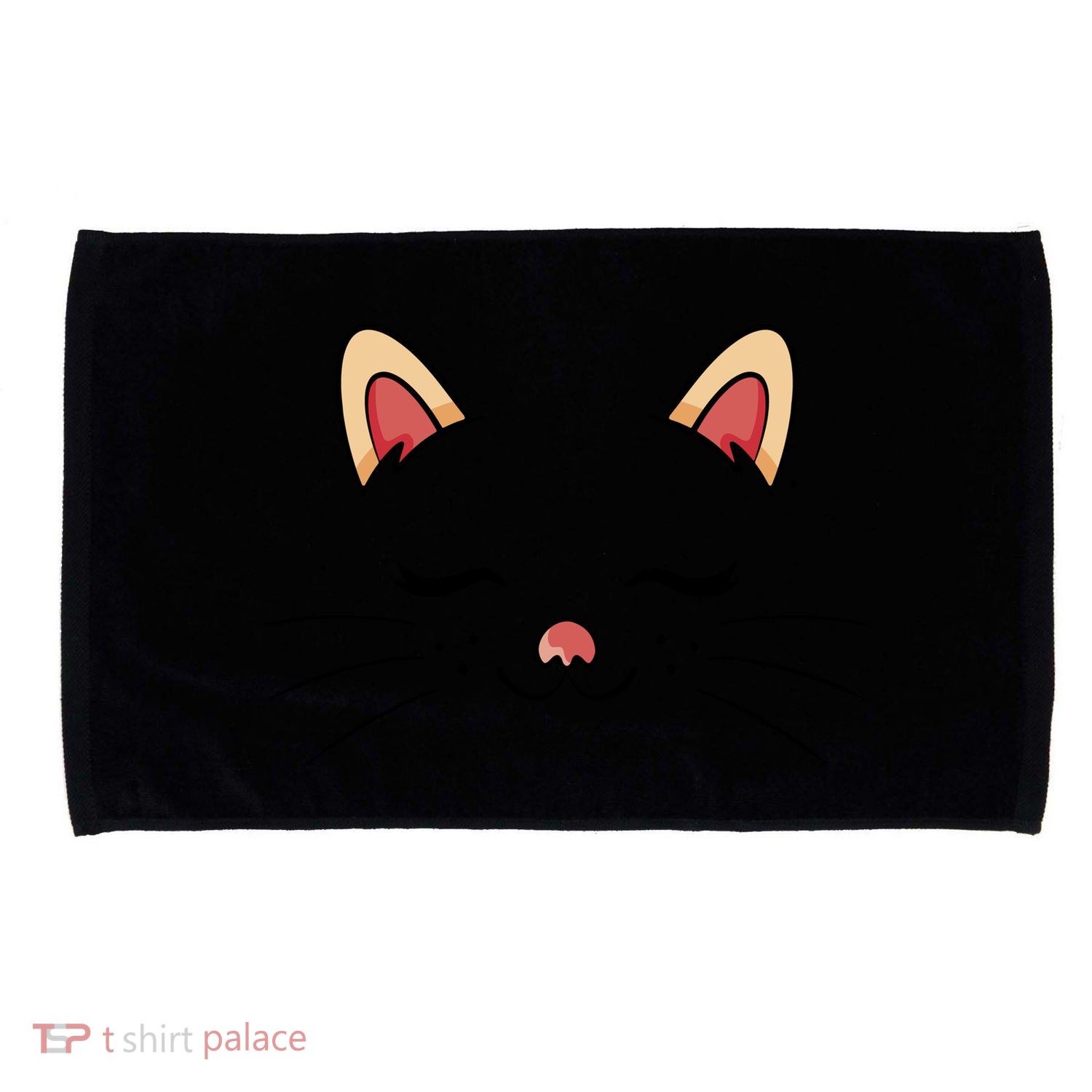 Sleeping Cat Face Microfiber Hand Towel