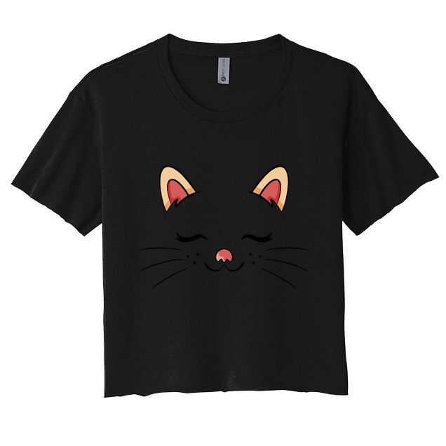 Sleeping Cat Face Crop Top