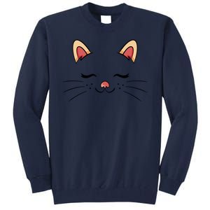 Sleeping Cat Face Tall Sweatshirt