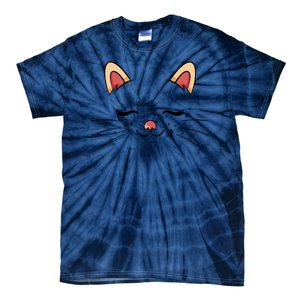 Sleeping Cat Face Tie-Dye T-Shirt