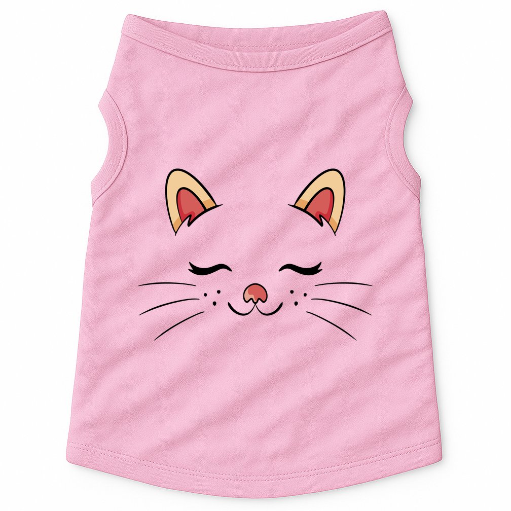 Sleeping Cat Face Doggie Tank