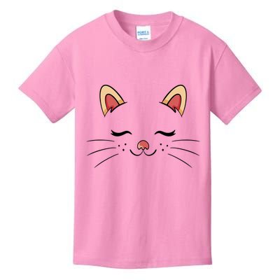 Sleeping Cat Face Kids T-Shirt