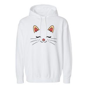 Sleeping Cat Face Garment-Dyed Fleece Hoodie