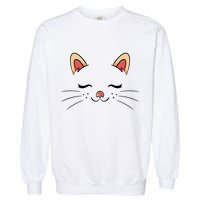 Sleeping Cat Face Garment-Dyed Sweatshirt