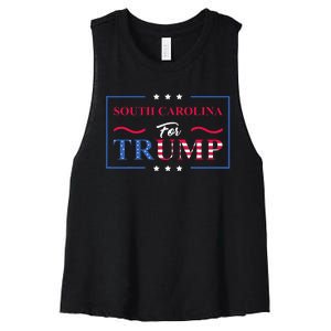 South Carolina For Trump 2024 Pro Vote Republican Women's Racerback Cropped Tank