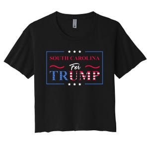 South Carolina For Trump 2024 Pro Vote Republican Women's Crop Top Tee