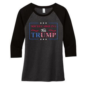 South Carolina For Trump 2024 Pro Vote Republican Women's Tri-Blend 3/4-Sleeve Raglan Shirt