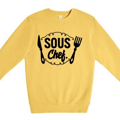 Sous Chef Family Matching Head Chef Mothers Day Mom Birthday Gift Premium Crewneck Sweatshirt