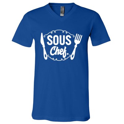 Sous Chef Family Matching Head Chef Mothers Day Mom Birthday Gift V-Neck T-Shirt