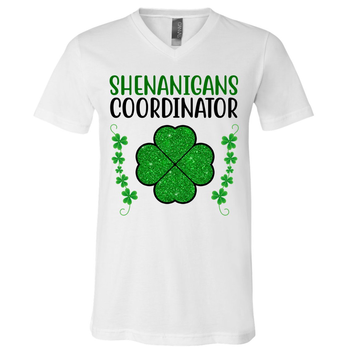 Shenanigans Coordinator Festive St Patrick's Day V-Neck T-Shirt