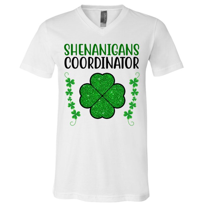 Shenanigans Coordinator Festive St Patrick's Day V-Neck T-Shirt