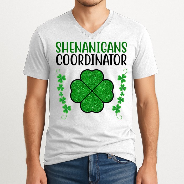 Shenanigans Coordinator Festive St Patrick's Day V-Neck T-Shirt