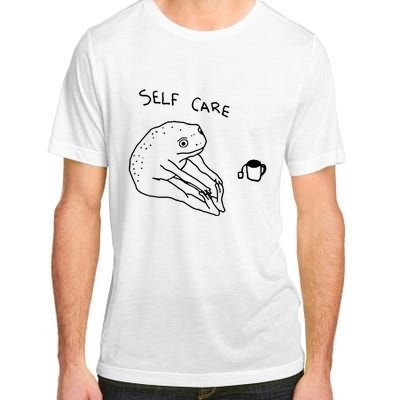 Self Care Frog Drinking Tea Funny Frog Adult ChromaSoft Performance T-Shirt