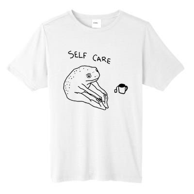 Self Care Frog Drinking Tea Funny Frog Tall Fusion ChromaSoft Performance T-Shirt