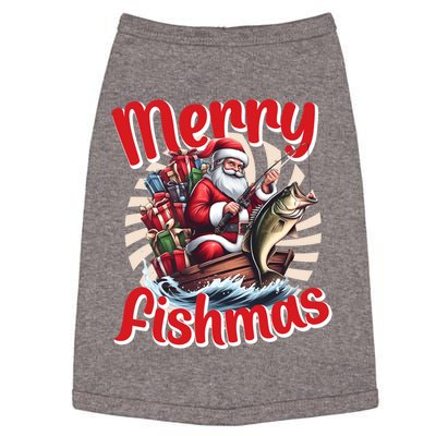 Santa Claus Fishing Merry Fishmas Christmas Doggie Tank