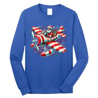 Santa Claus Flying Airplane Christmas Pilot Xmas Gift Long Sleeve Shirt