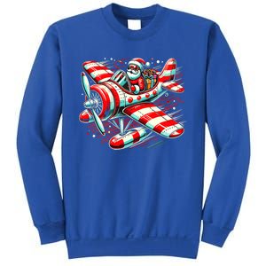 Santa Claus Flying Airplane Christmas Pilot Xmas Gift Sweatshirt