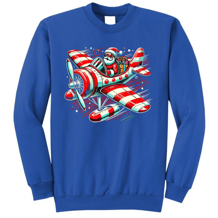 Santa Claus Flying Airplane Christmas Pilot Xmas Gift Sweatshirt