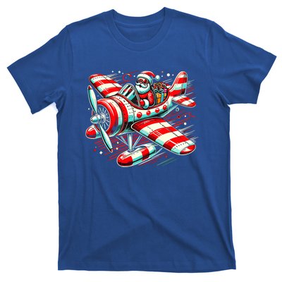 Santa Claus Flying Airplane Christmas Pilot Xmas Gift T-Shirt